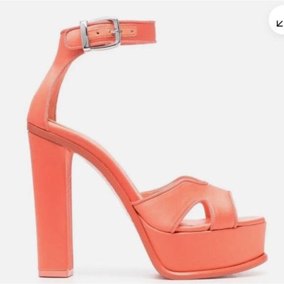 Alexander McQueen Apricot Butterfly Platform  Sandals Pumps 37.5 NWT 1,985 IRRG - Picture 5 of 14